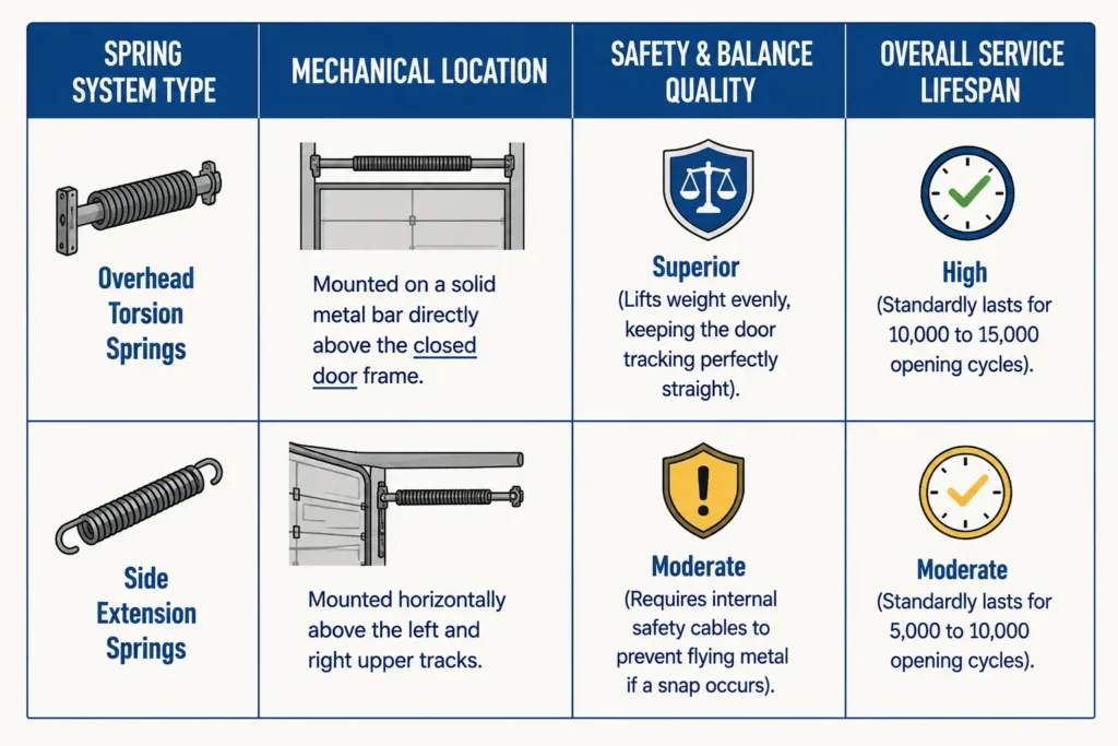 Comparing Torsion Springs vs. Extension Springs